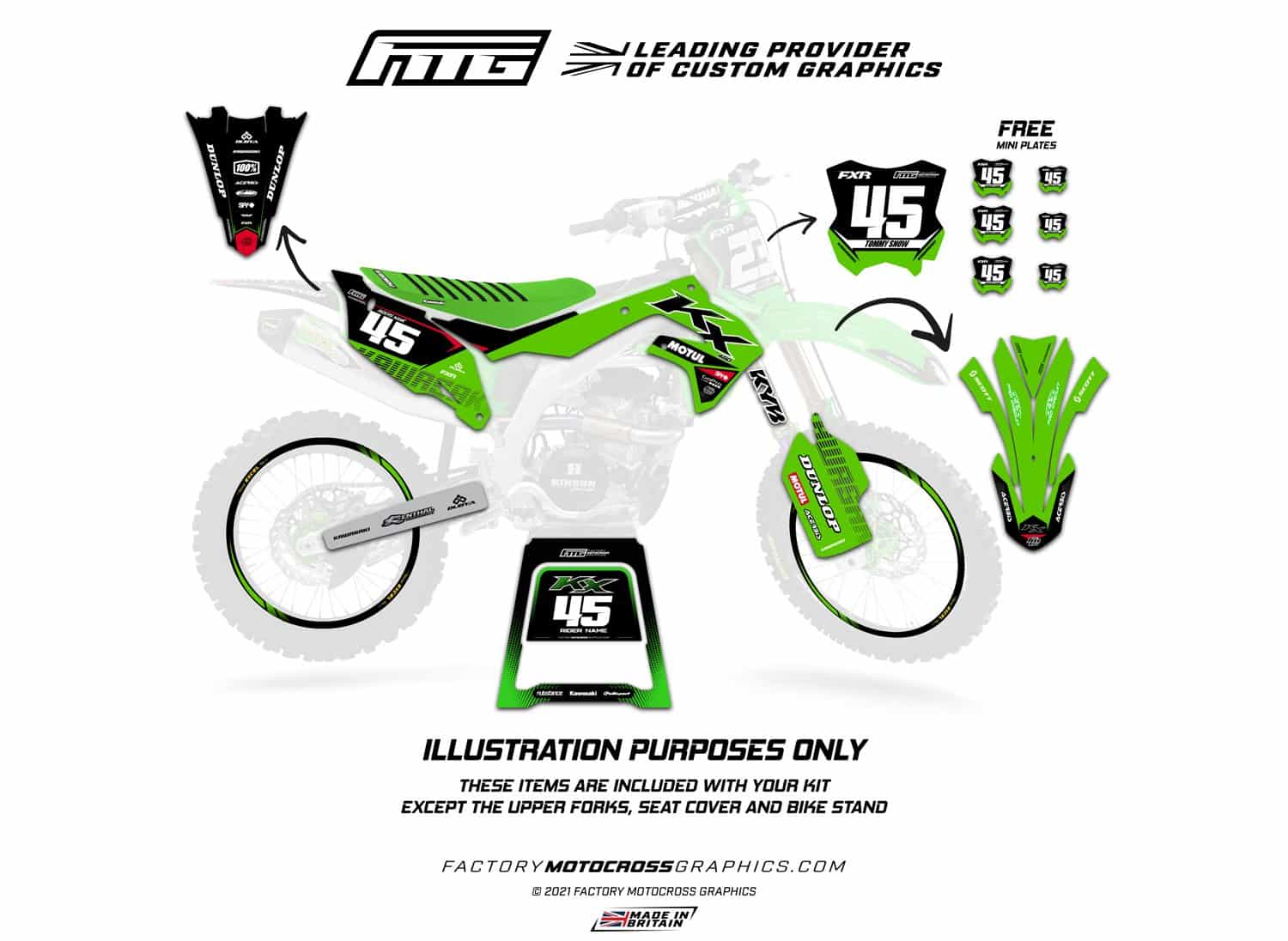 KAWASAKI Shark Mouth CAMOUFLAGE GRAPHICS KIT.