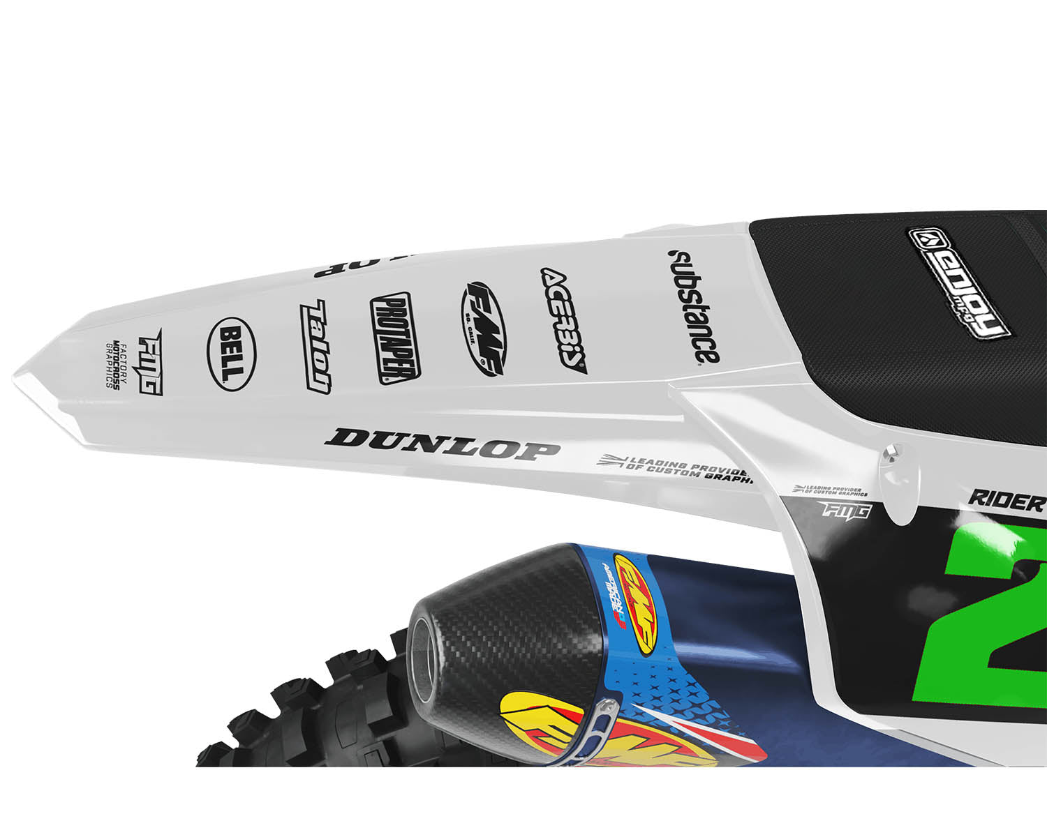 Kawasaki White Syndicate Graphics Kit
