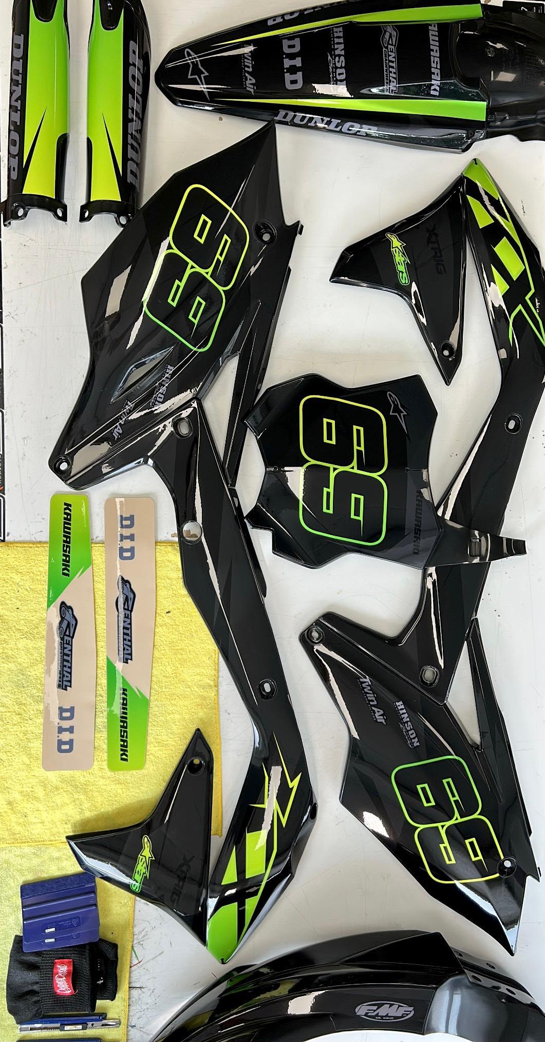 Kawasaki black stealth pre-fitted graphics