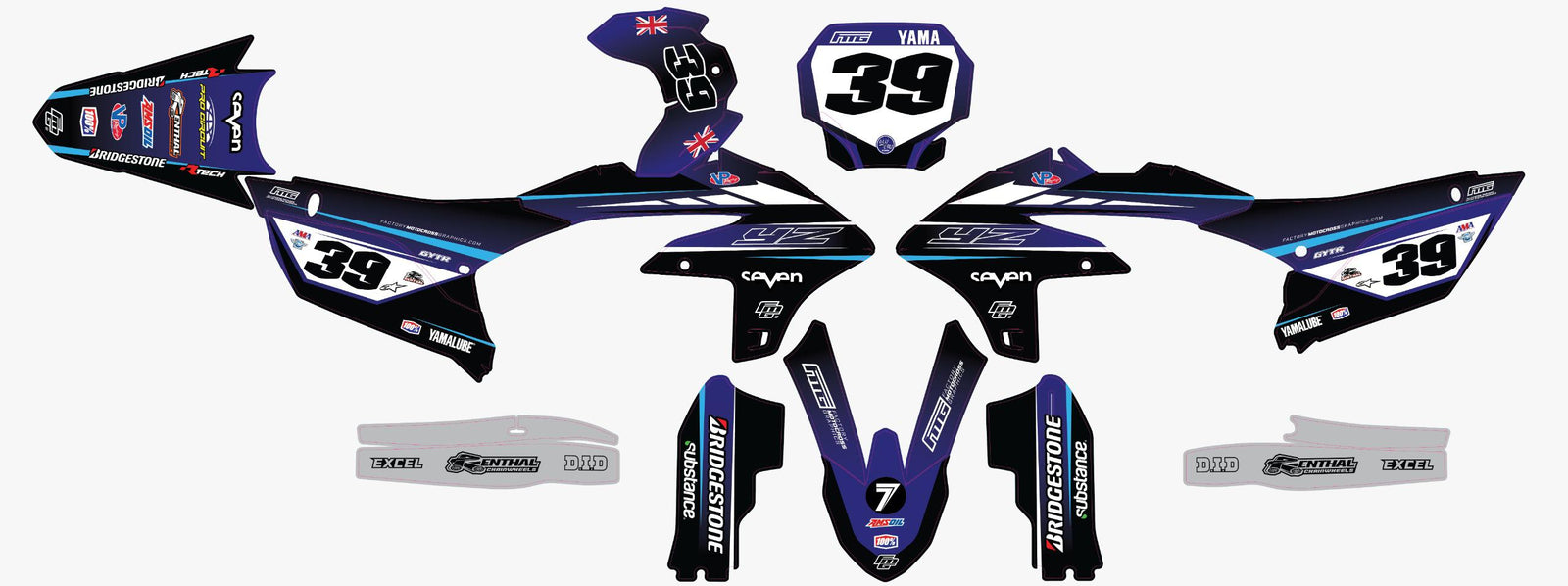 Yamaha VP Grey Graphics Kit