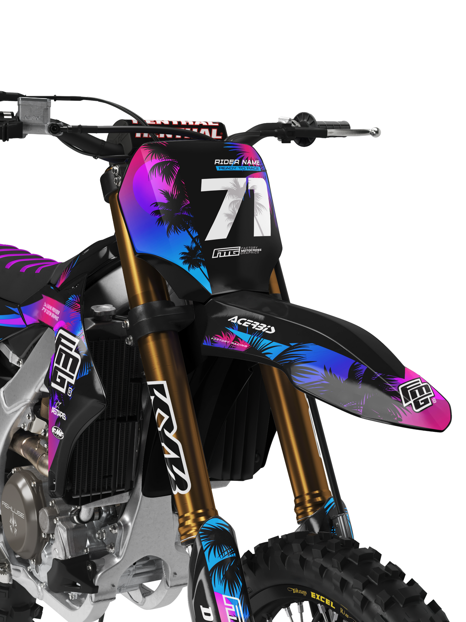 Yamaha YZ YZF Black Palm Graphics Kit