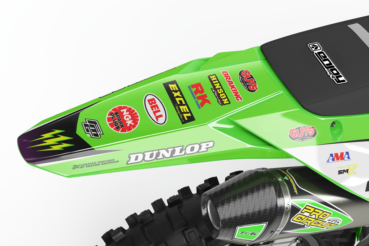 FACTORY KAWASAKI GRAPHICS LK EDITION BLACK &amp; GREEN TEAM GRAPHICS KIT