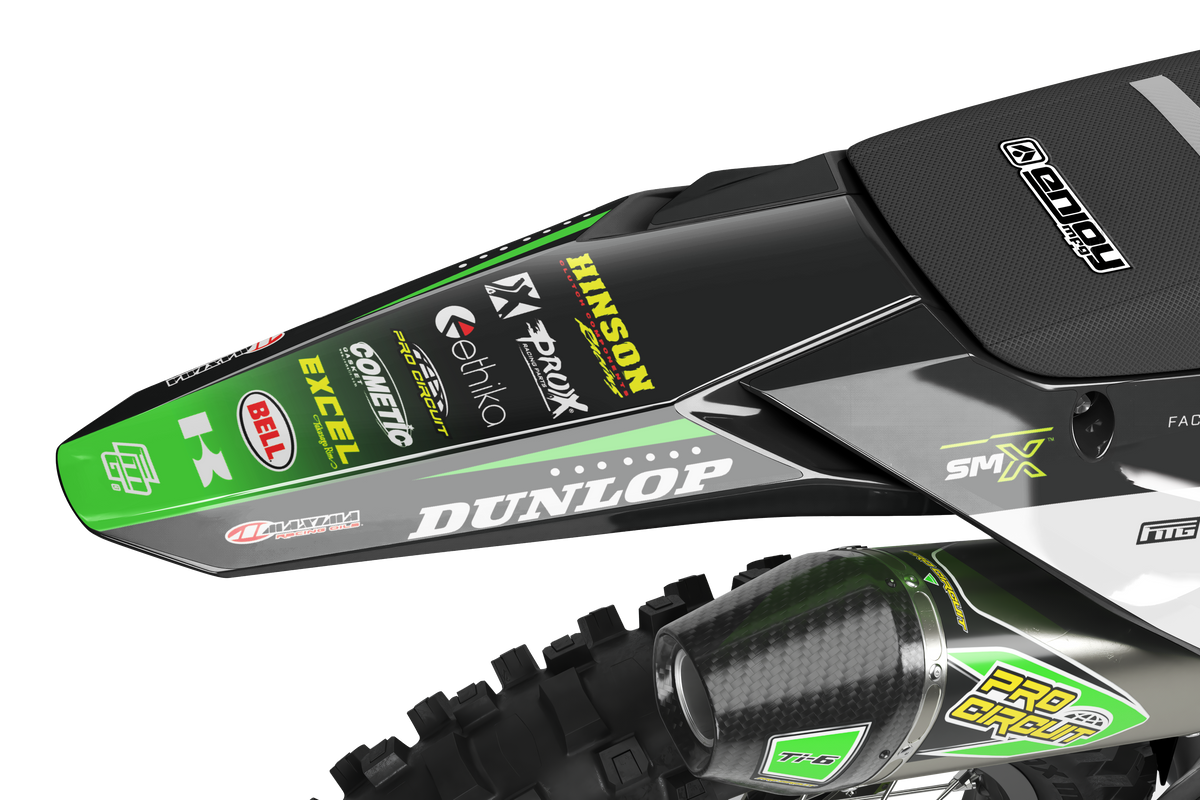 KAWASAKI ProCircuit Black &amp; Green Team GRAPHICS KIT