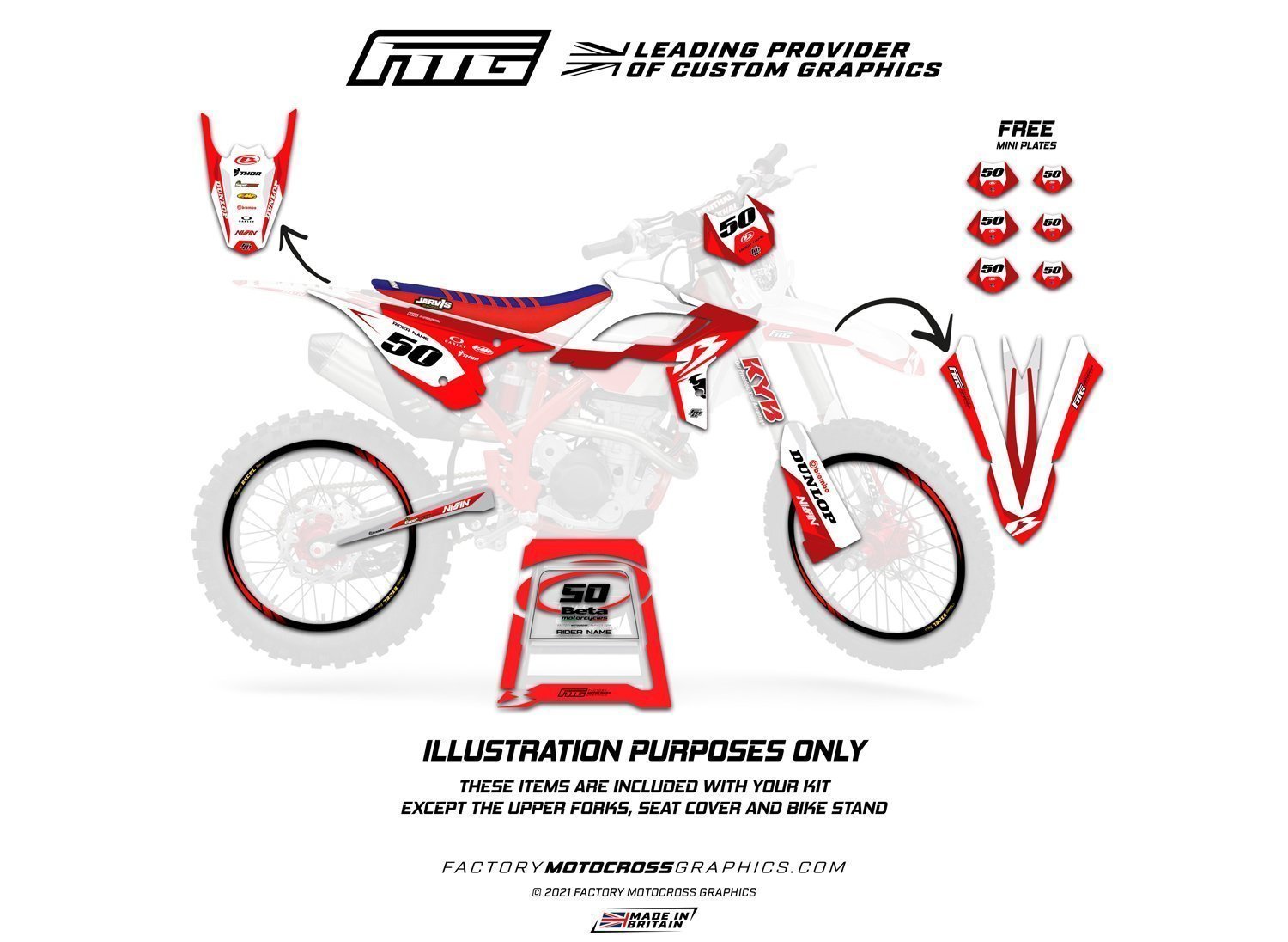 Beta White Unite Enduro Graphics Kit