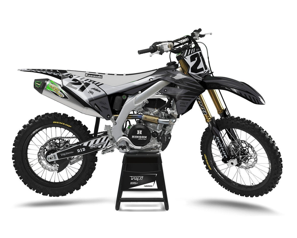 Grey Kawasaki Motocross Decals