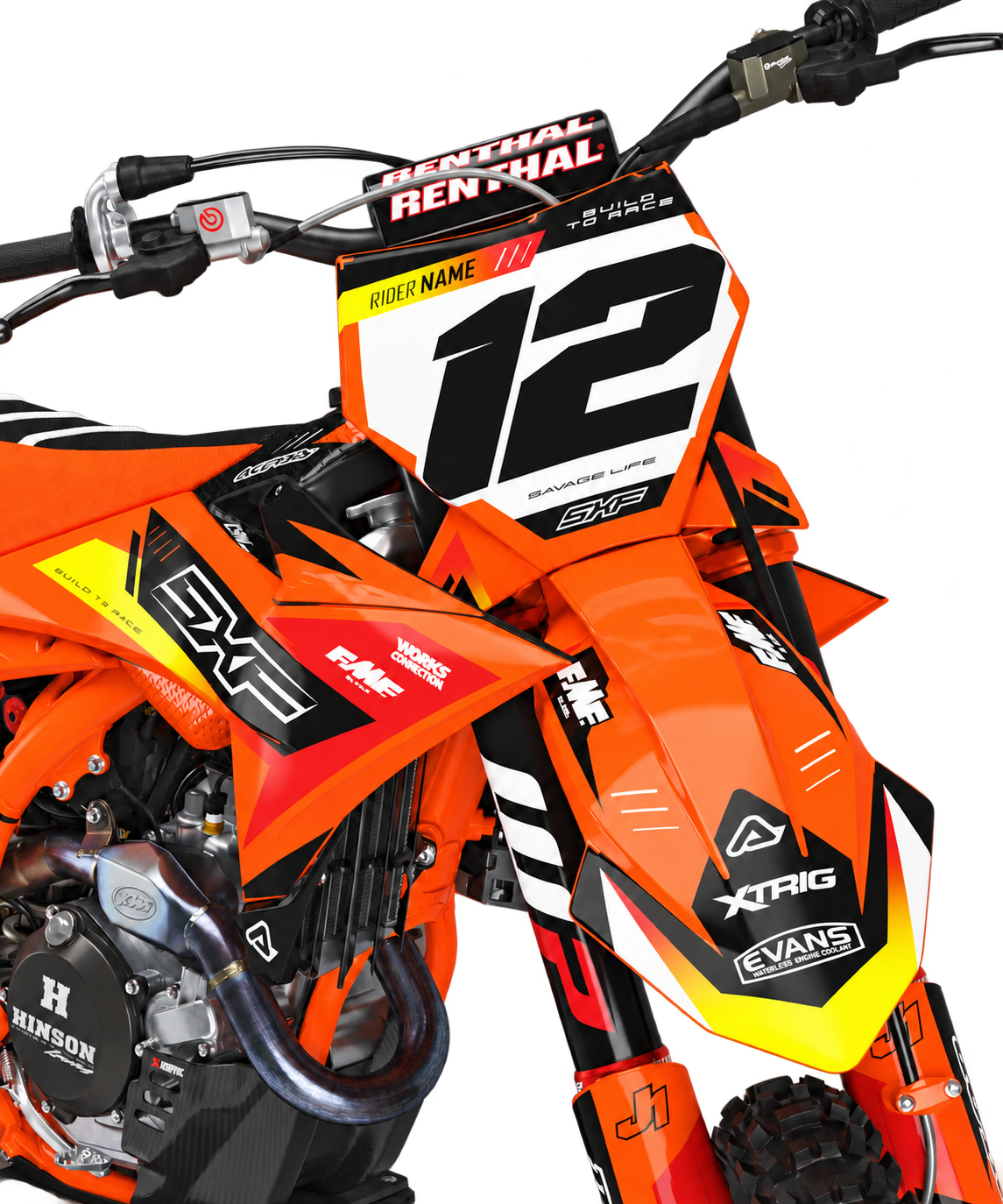 Fits KTM Orange Inferno Factory Graphics Kit