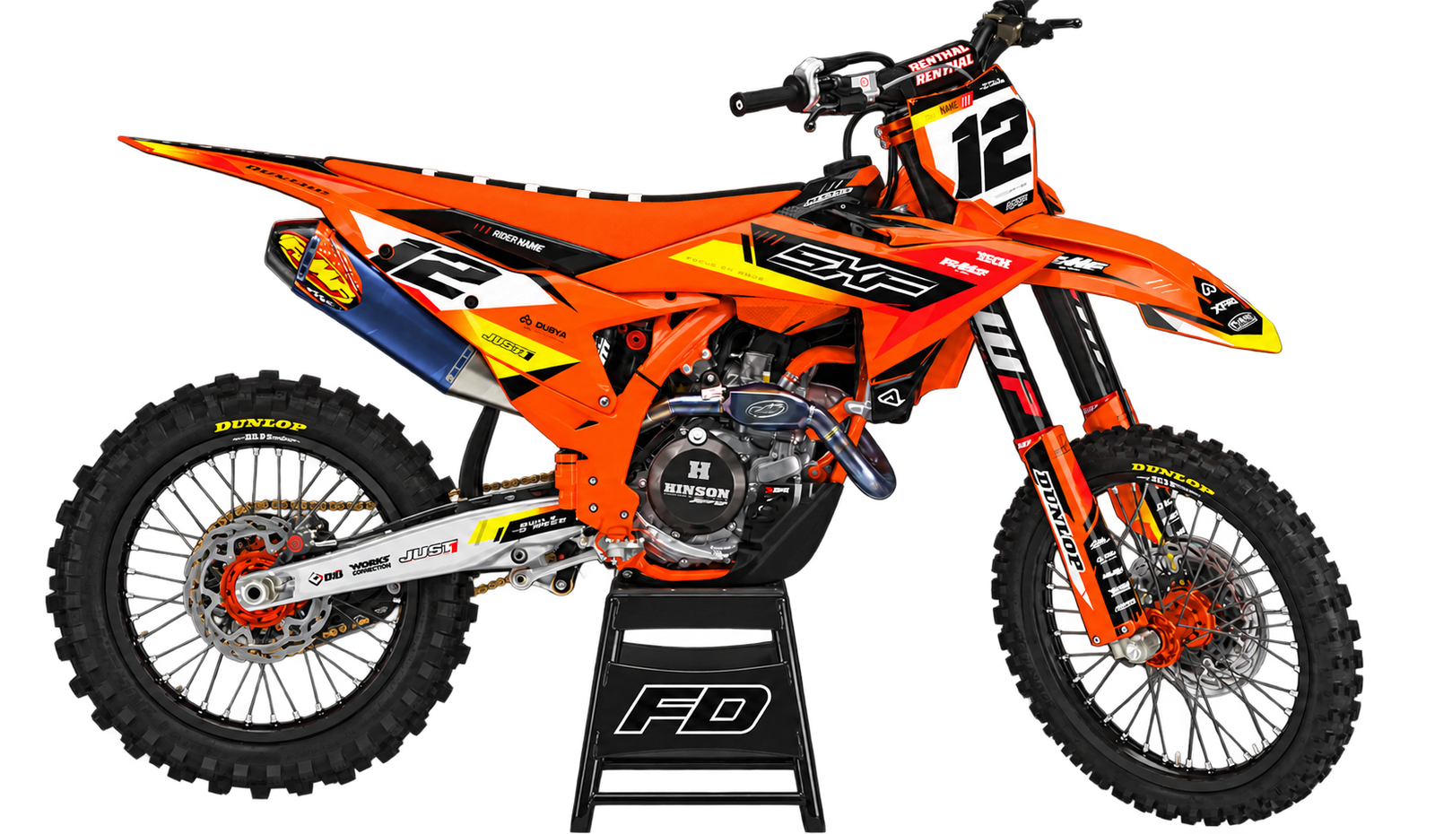 Fits KTM Orange Inferno Factory Graphics Kit