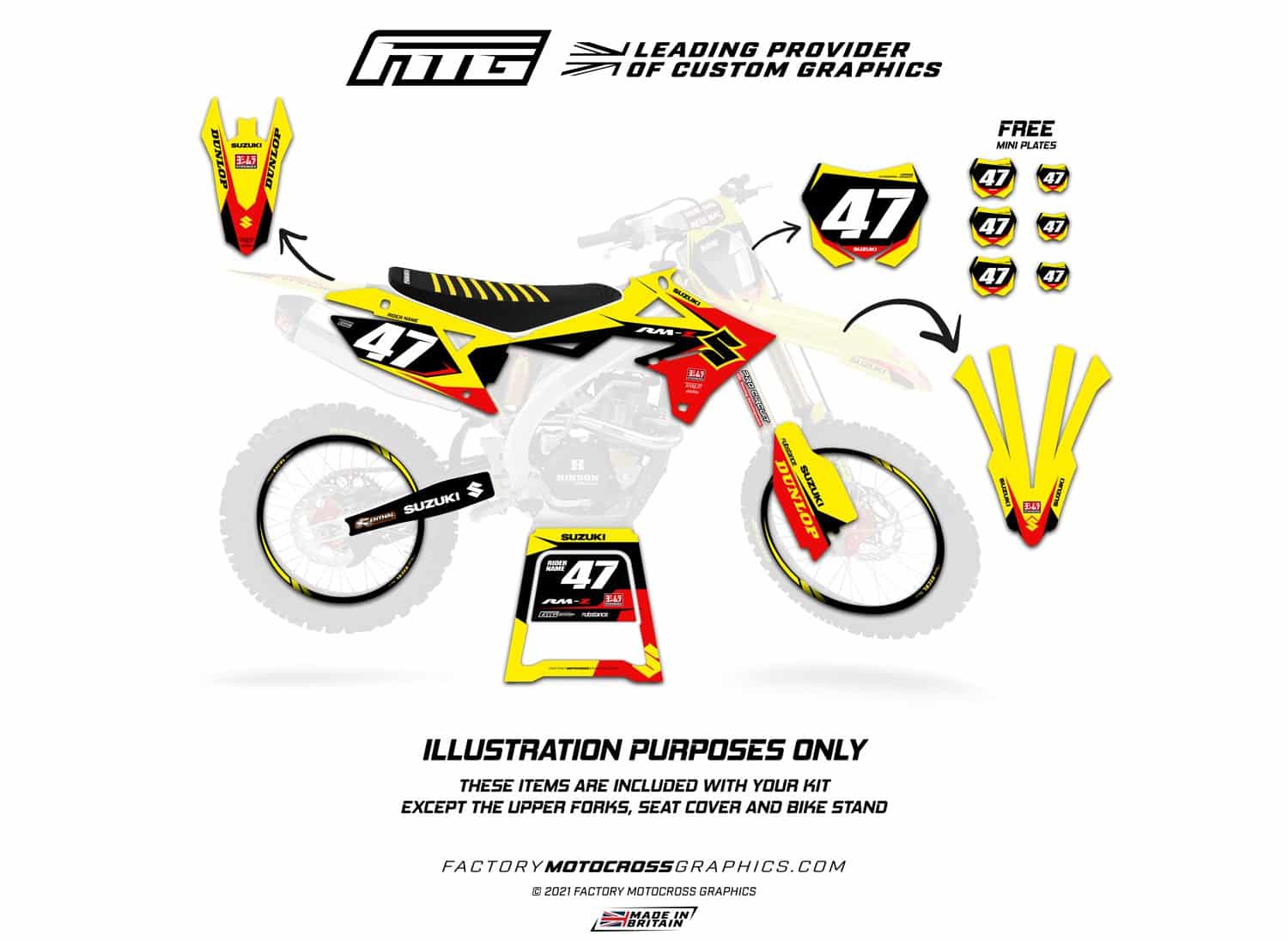 Suzuki White Taft Graphics Kit