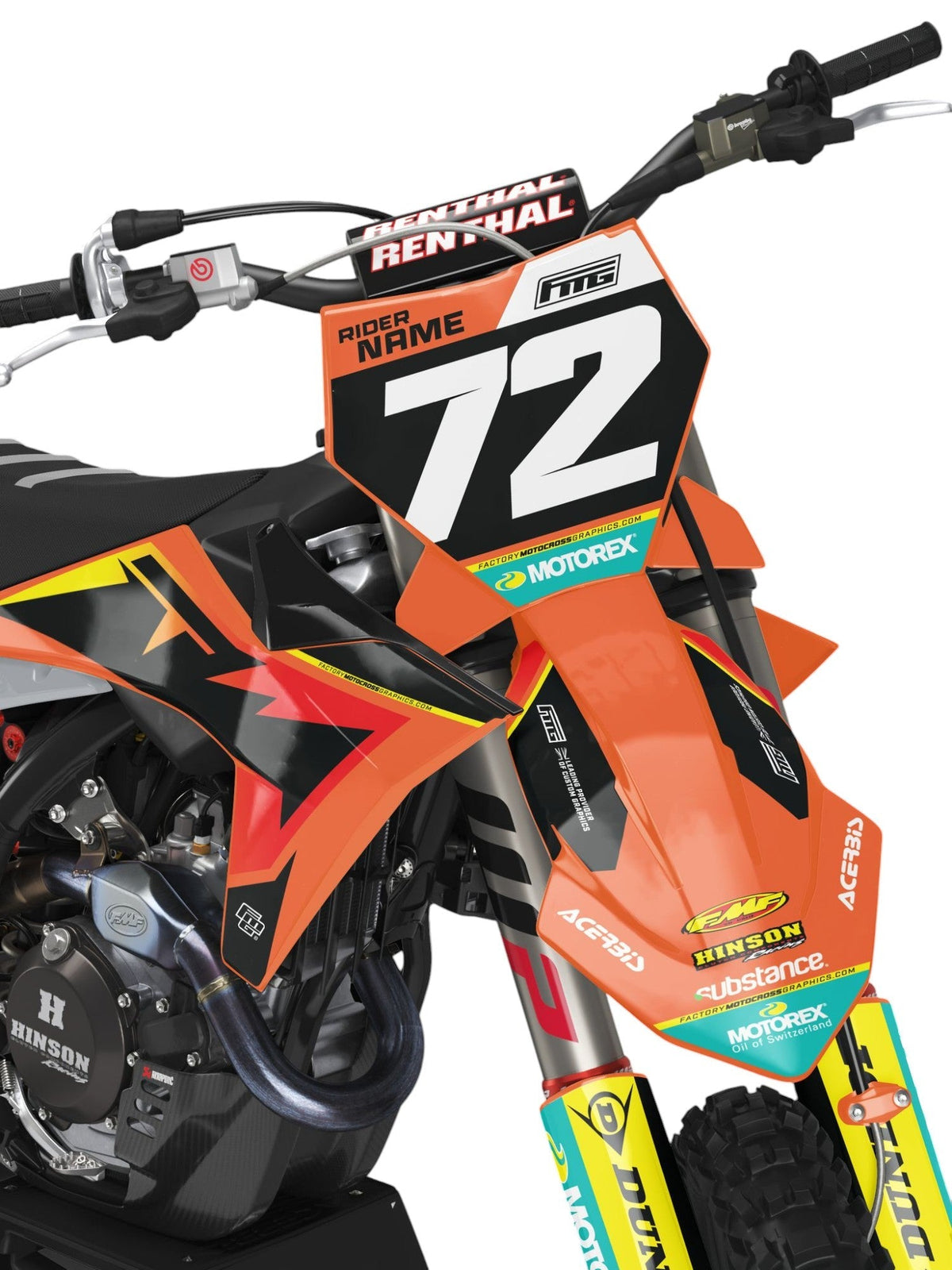 Fits KTMVelocity Grey Black &amp; Orange Graphics Kit