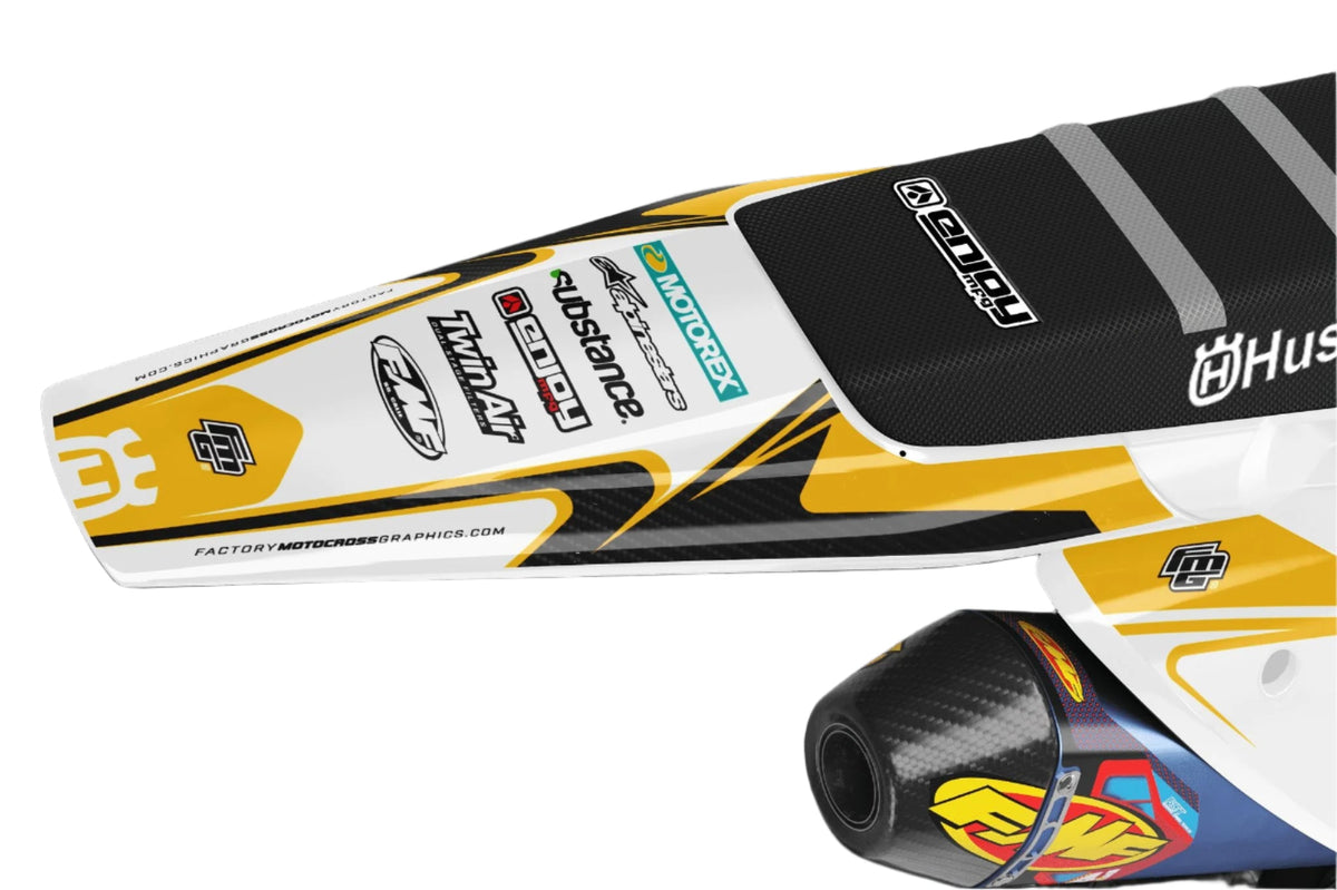 Husqvarna Carbon White &amp; Gold Graphics Kit