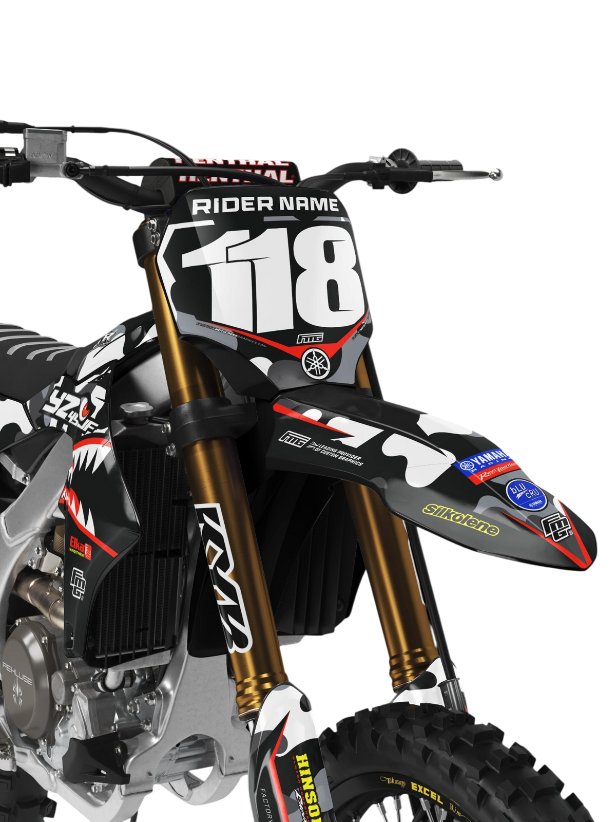 Yamaha Shark Mouth CAMOUFLAGE  GRAPHICS KIT.
