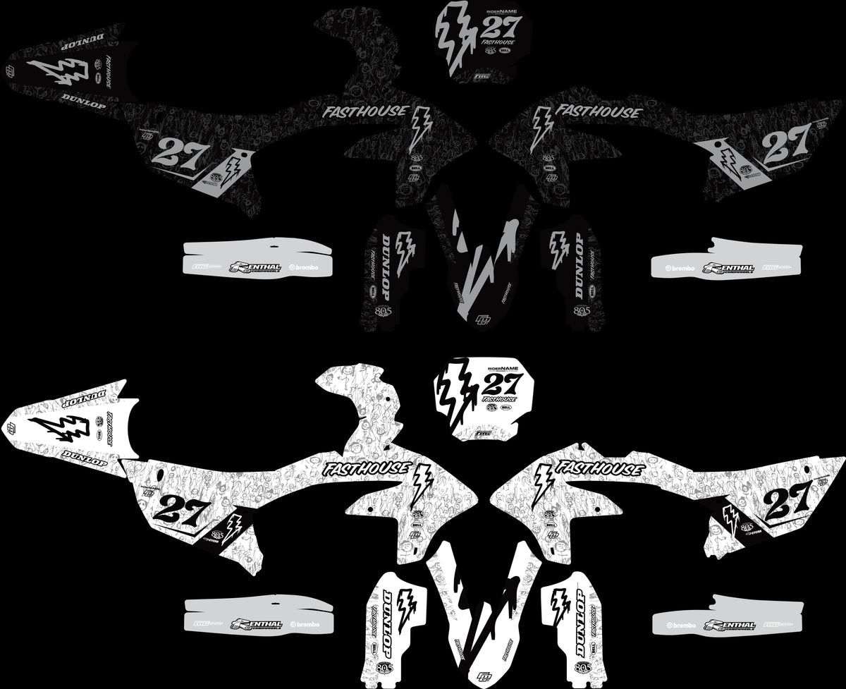 YAMAHA FASTHOUSE doodle Black V1 GRAPHICS KIT.