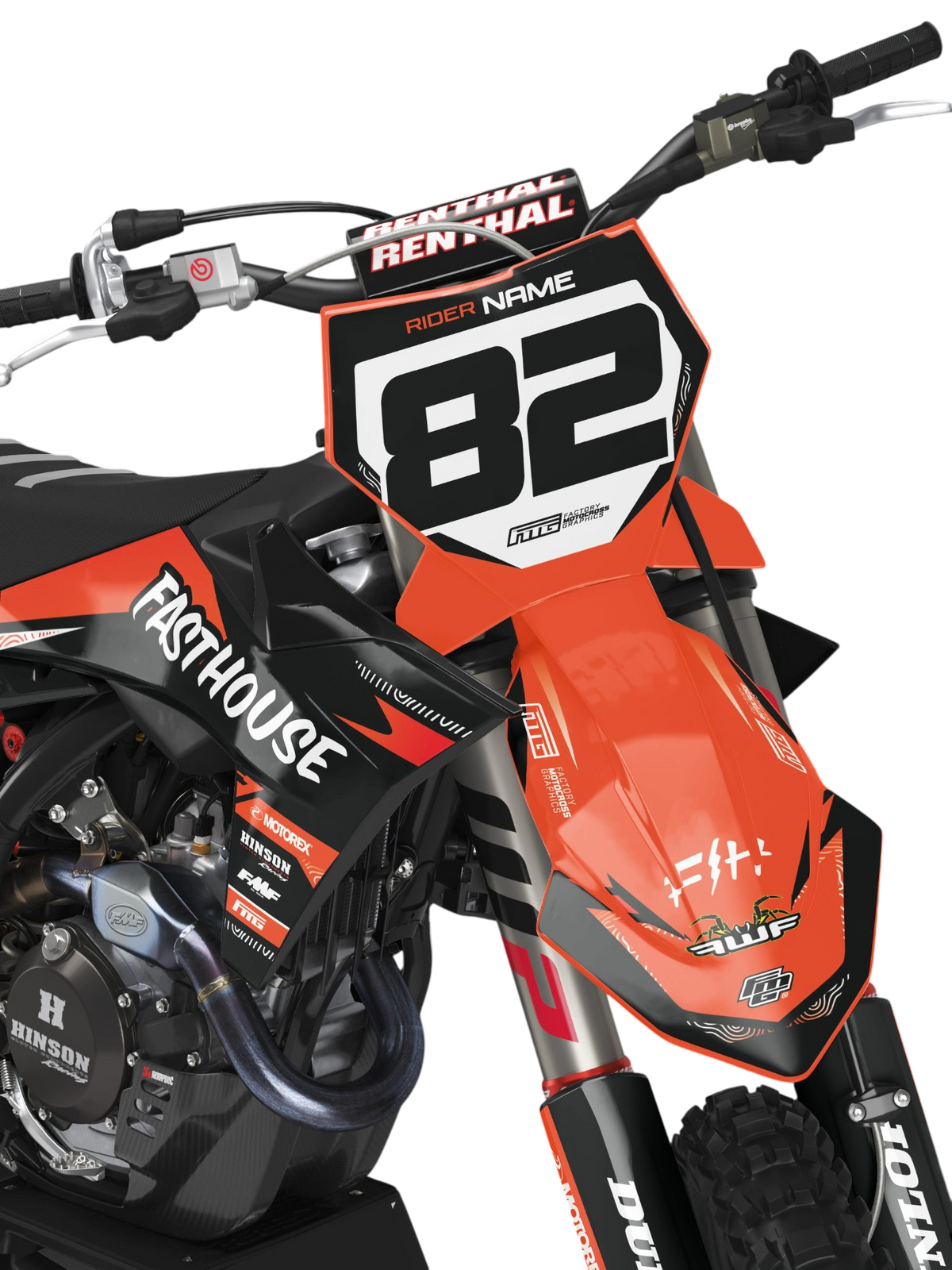FASTHOUSE Fits KTM Orange &amp; Black GRAPHICS KIT.