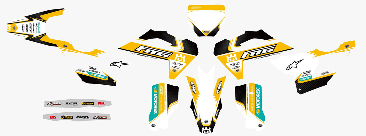 Husqvarna Carbon White &amp; Gold Graphics Kit