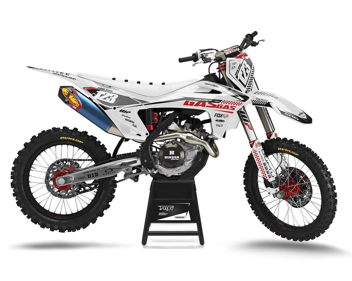 White GAS GAS Custom Motocross Decals
