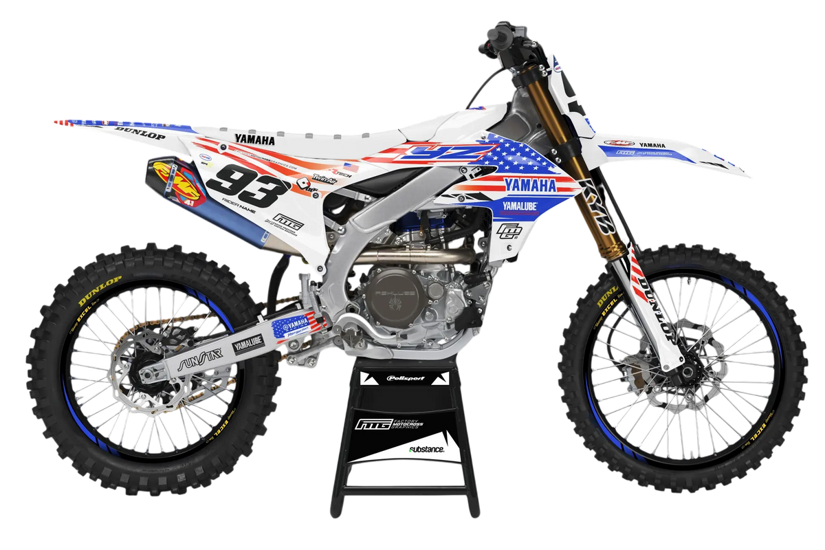 Yamaha GYTR RED WHITE &amp; BLUE GRAPHICS KIT.